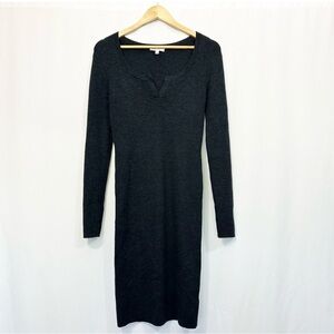 Aritzia Community Barwick Wool Knit Sweater Dress charcoal Medium